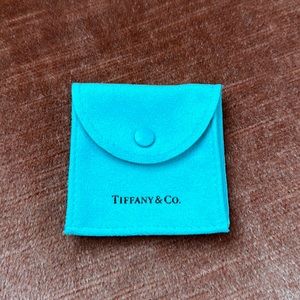 Tiffany snap flap faux suede jewelry bag 2.75in Sq robin’s egg blue